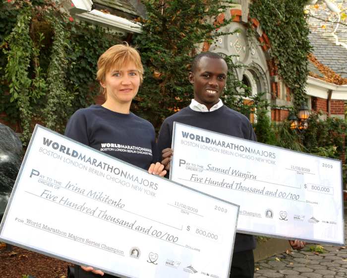 Als Irina Mikitenko und der seither ums Leben gekommene kenianische Olympiasieger Sammy Wanjiru 2009 die World Marathon Majors-Serie gewannen, wurde ein Preisgeld von 1 Million US-Dollar ausgeschüttet. Jetzt sind es plötzlich nur noch 10 Prozent davon. Bi