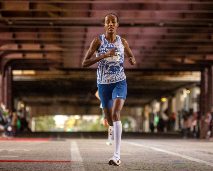 Sifan Hassan auf dem Weg zu einem weiteren großen Marathon-Sieg und einem Europarekord. Bild: Global Sports Communication