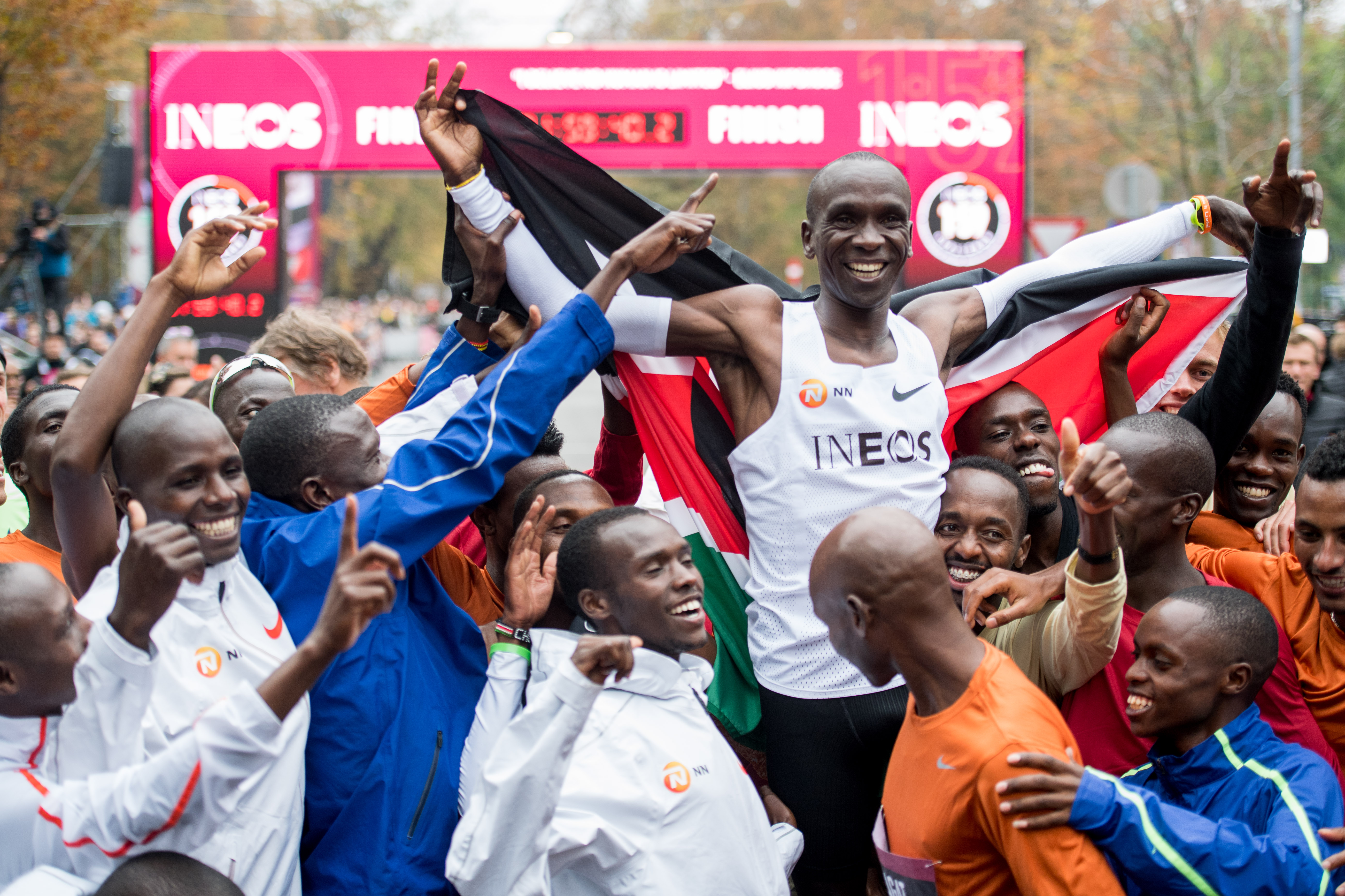 Eliud Kipchoge bei der INEOS 1:59 Challenge 2019 in Wien. Bild: VCM / Michael Gruber